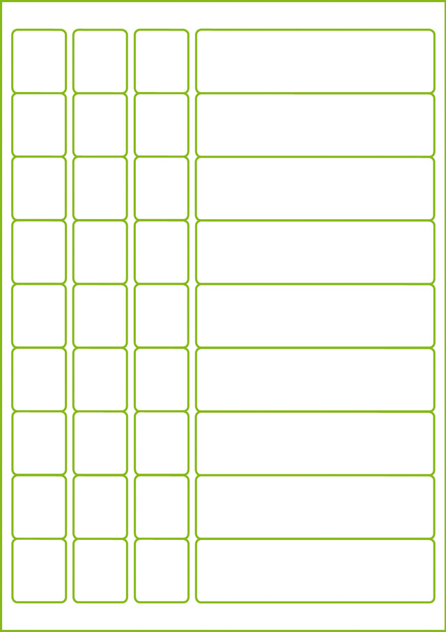 Labelsheet paper 4 cells, box of 100 sheets