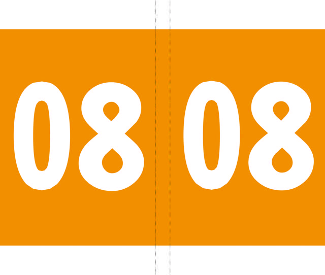 Codetab; roll of 1000 x “18”; orange